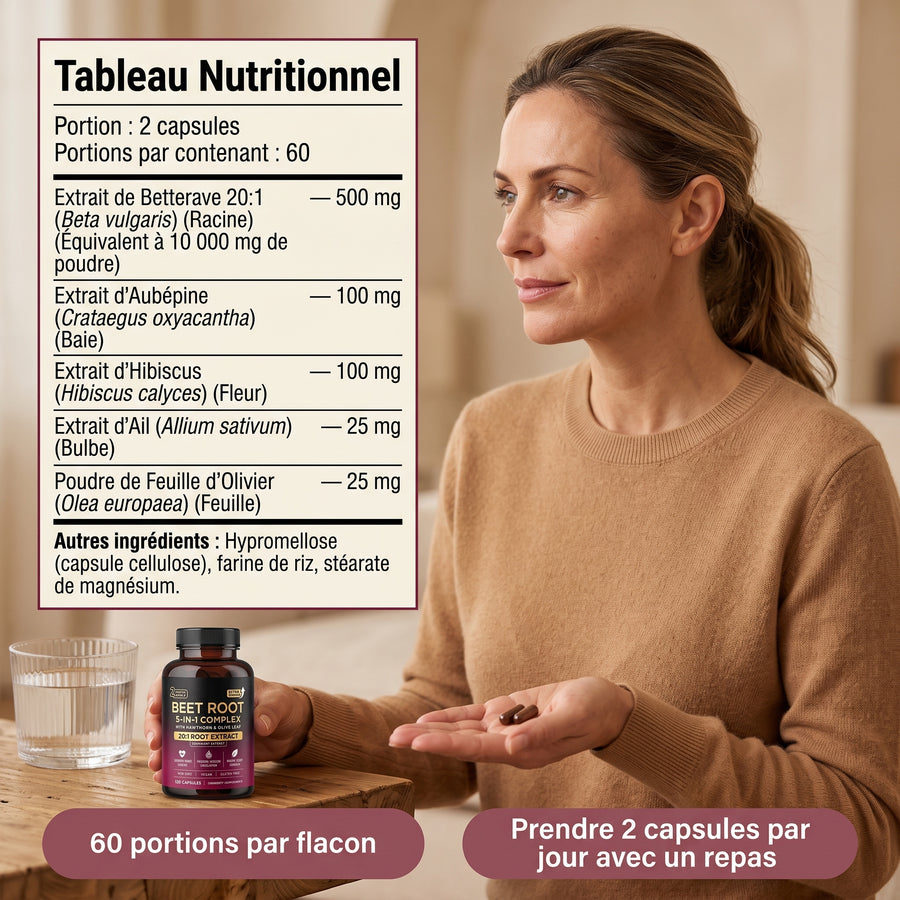 Tableau nutritionnel complet