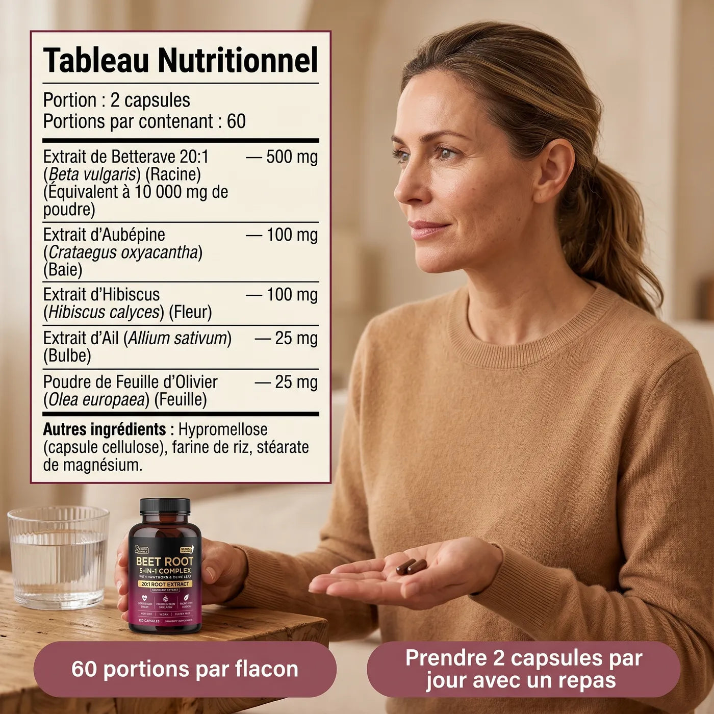 Tableau nutritionnel du Complexe Betterave 5-en-1